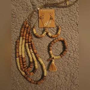 Necklace, earrings, bracelet